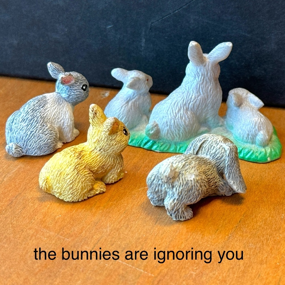 Rabbits! Bunny Assortment, vintage miniatures